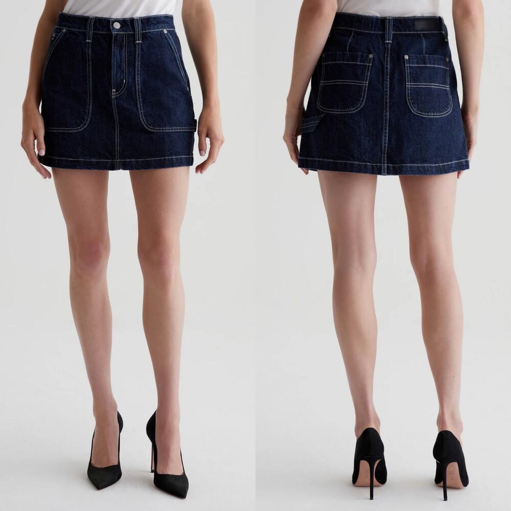 Adriano Goldschmied Women's Blue Jae Utility Mini Skirt Size 23‎